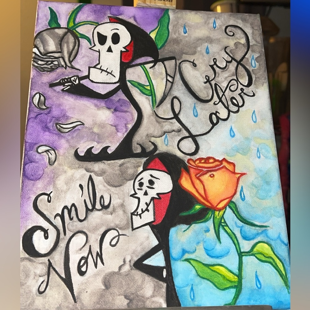 Colorful Skull Art Canvas